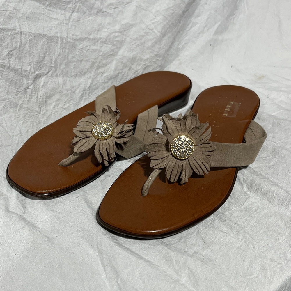 Italian Shoemakers Tan Floral Sandals